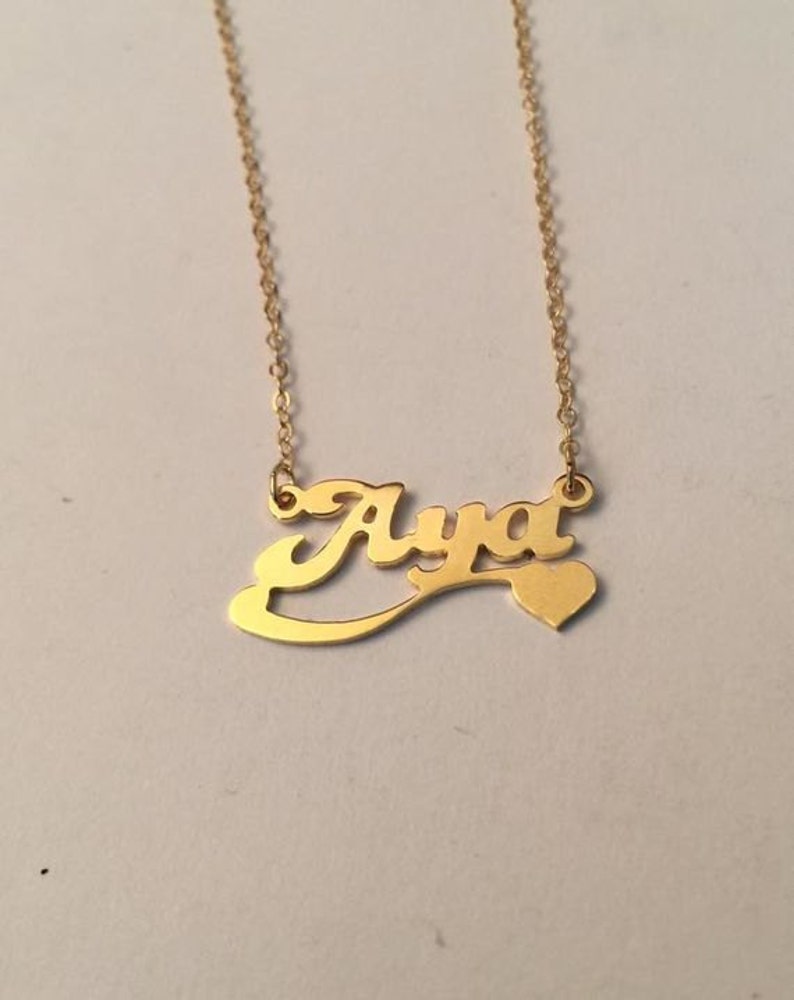 Nameplate Name Necklace Personalized Name Necklace Gold Etsy