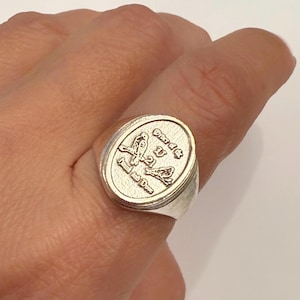 Custom Family Crest Signet Ring – Sterling Silver Heirloom, Raised Relief