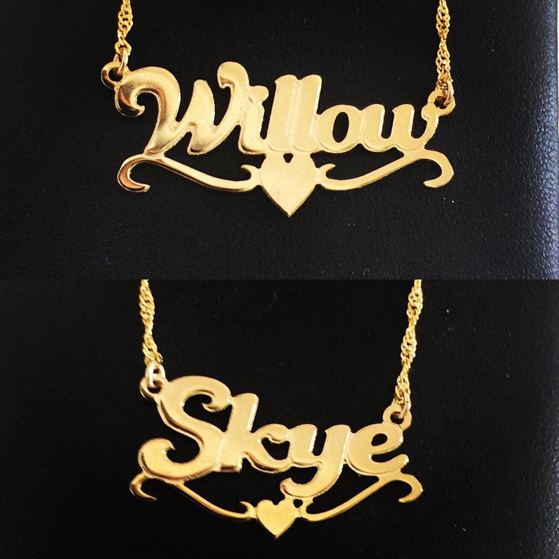 Daughter Gift Personalized Name Necklace Gold Nameplate Font Name Necklac Custom Personalized -Necklace name Any Name