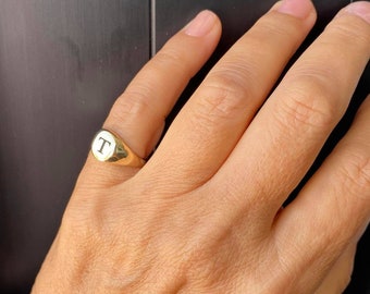 Pinky Ring, 14K Gold Rings, Signet Ring, Personalized Ring, Gift for women, Monogram Initial Ring, letter Ring, Gold Jewelry, Seal Ring