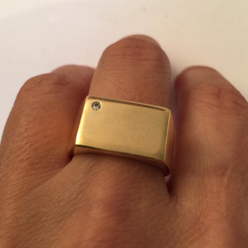 Square Ring Mens Ring Personalized Mens Ring Etsy