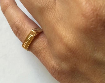 Anillo grabado, anillo personalizado, anillo para hombre/mujer, anillo con inicial, regalo para mujer, anillo con monograma inicial, anillo con letra, anillo para el meñique