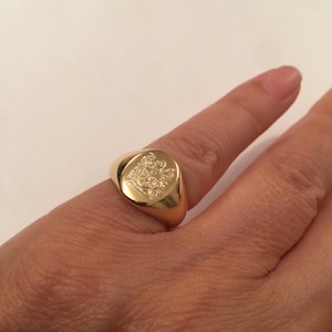 Anillo con escudo de armas familiar, anillo con escudo grabado, anillo personalizado, anillo de sello, regalo especial para mujeres/hombres, anillo para el meñique, anillo de oro