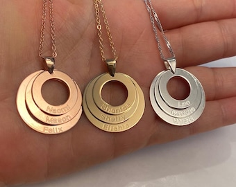 Mom Necklace, Mother's Day Gifts, Personalized silver Necklace, Mom Birthday Gift, New Mom Necklace, New Mom Gifts, kids names circles