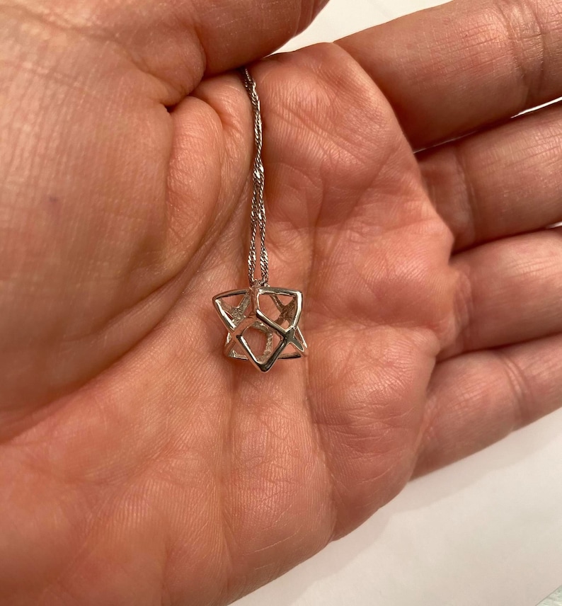 Kabbalah Jewelry men jewelry Merkaba Necklace 3D Star of David Necklace Sterling Silver Merkaba Pendant Men/'s Necklace