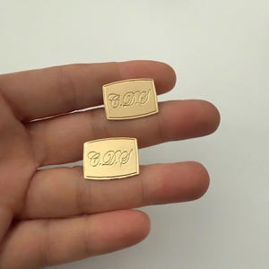 Personalized Wedding Cufflinks, Engraved Gold Cufflinks, Handmade cuff links, mens cuff links, Engraved cufflinks, gift for groom, Initials