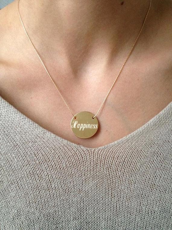 Personalised Mixed Metal Disc Charm Necklace | Lisa Angel