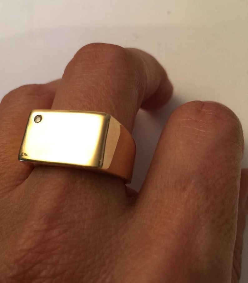 Square Ring Mens Ring Personalized Mens Ring Etsy