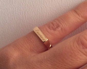 Anillo grabado, anillo personalizado, anillo para hombre/mujer, anillo con inicial, regalo para mujer, anillo con inicial de monograma, anillo con letra, anillo con meñique