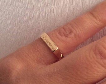 Engraved ring, Personalized Ring, men / women ring, Initial ring, Gift for women, Monogram Initial Ring, letter Ring , Pinky ring