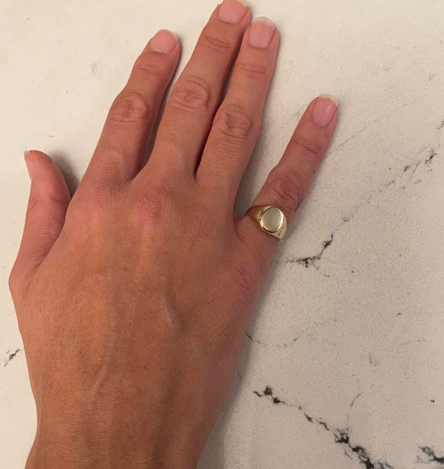 Gold monogram hotsell pinky ring