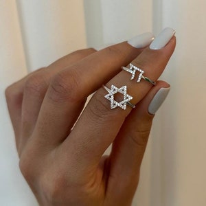 Sterling Silver Hai Ring – Jewish Jewelry, Kabbalah Ring image 2