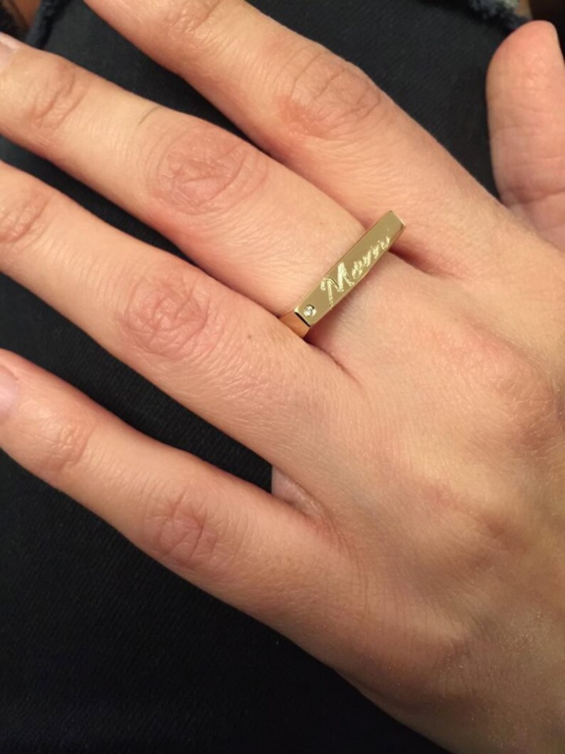 Initial ring Gift for women Personalized Mommy Jewelry Engraved ring,1-3 Personalized Ring Gift for mom Stacking Rings women ring