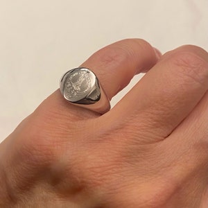 Coat of Arms Family Crest Ring, Crest Engrave Ring, Personalized Ring, Oval Seal Signet Ring, special Gifts, Pinky ring, Sterling Silver 925