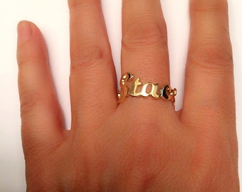 Name Ring, Gold Ring Name, Initial Ring , Custom Ring, Personalized name ring, Custom Name Ring,  Personalized Ring