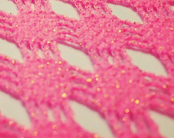 Pink Lurex Crochet Netting