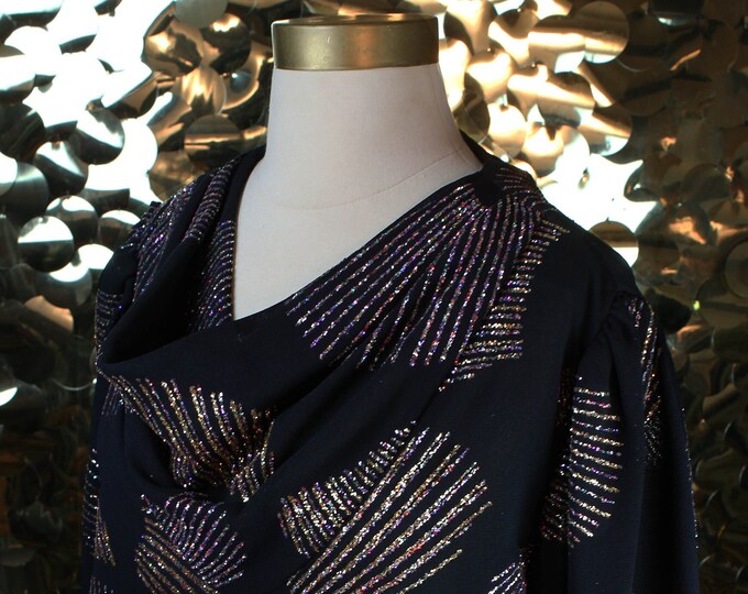 John's Girl Collectables Abstract Glitter Cowl Top