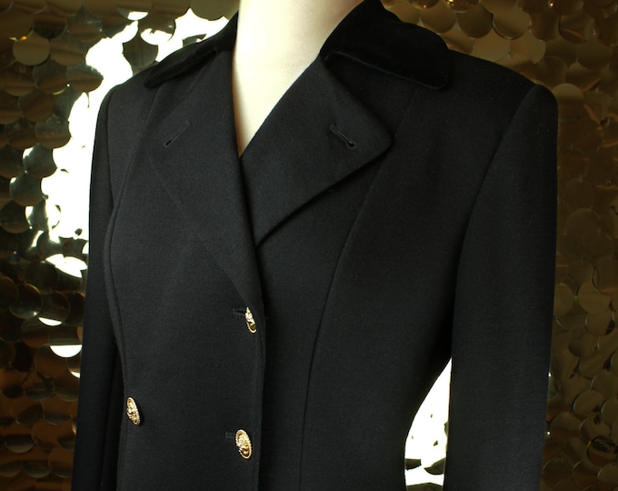 Black Casual Corner Double Breasted Regency Blazer