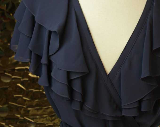 Morton Miles Navy Ruffle Dress