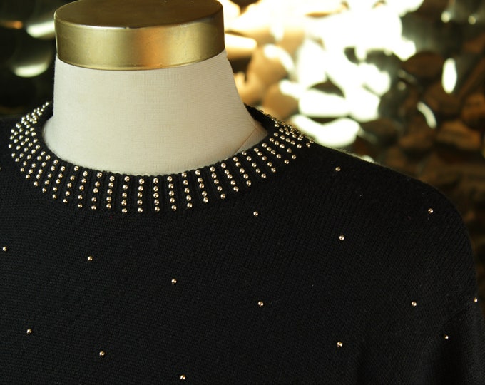 Westbound Petites Silver Studded Pullover Sweater