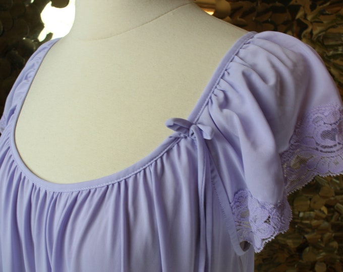 NEW Silk Essence by Miss Elaine Lavendar Sleeved Slipdress