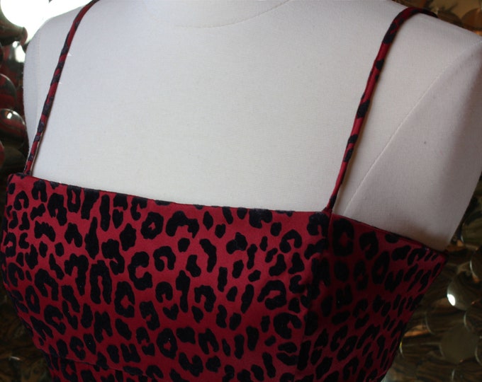 Guess Red+ Black Animal Print Velvet Dress