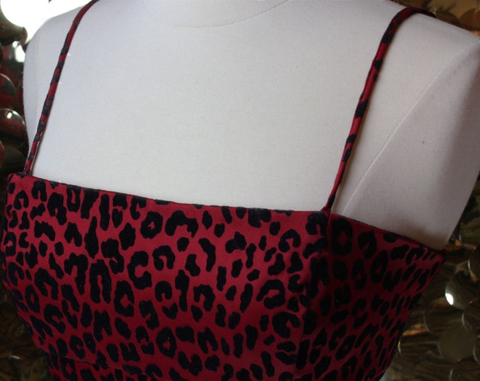 NEW Guess Red+ Black Animal Print Velvet Dress