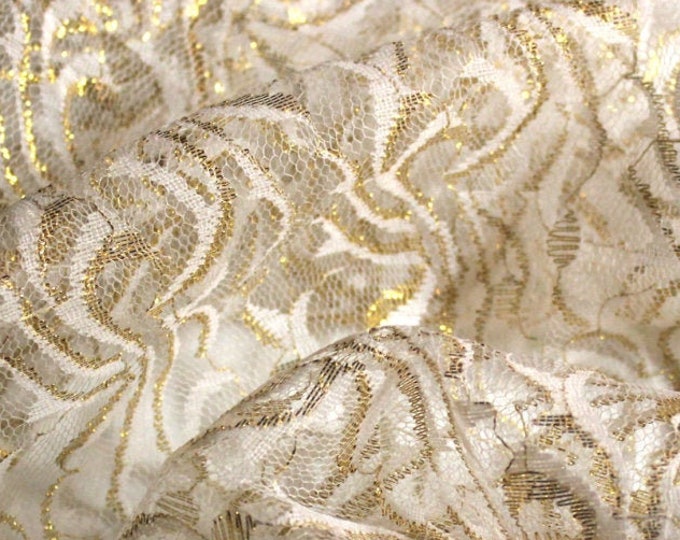 Gold Lurex White Lace