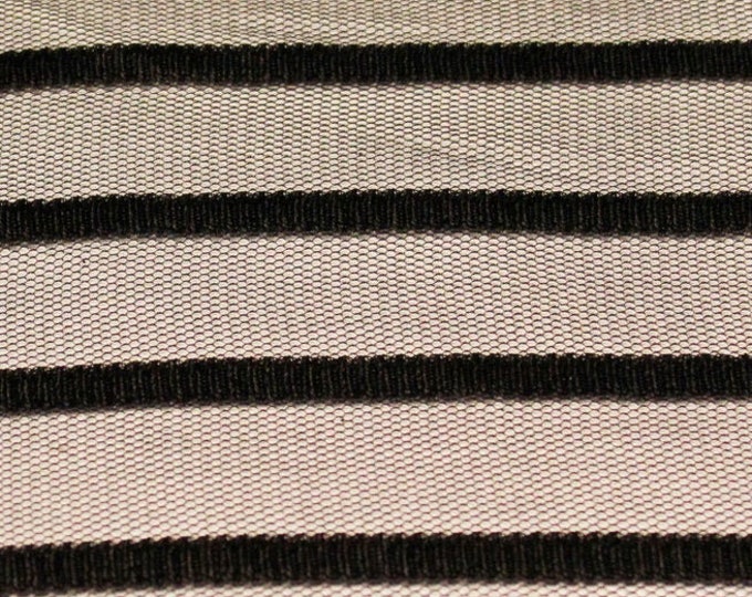 Black Stripe on Black Stretch Mesh