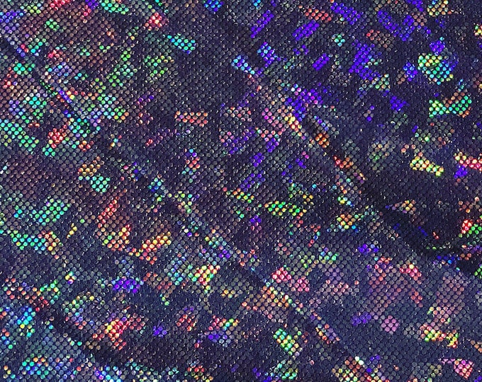 Iridescent Hologram Foil on Mediumweight Purple Spandex