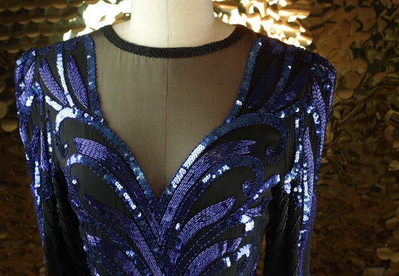black blue dress illusion Wrap Detail Knit Dress main image 0