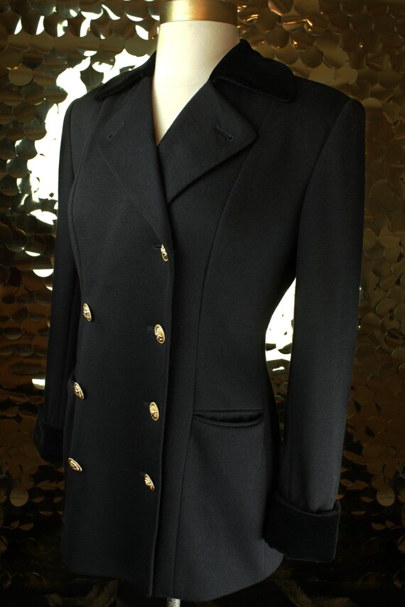 BOSSY 90s 00s Black Vintage Casual Corner Regency Blazer/ VTG 