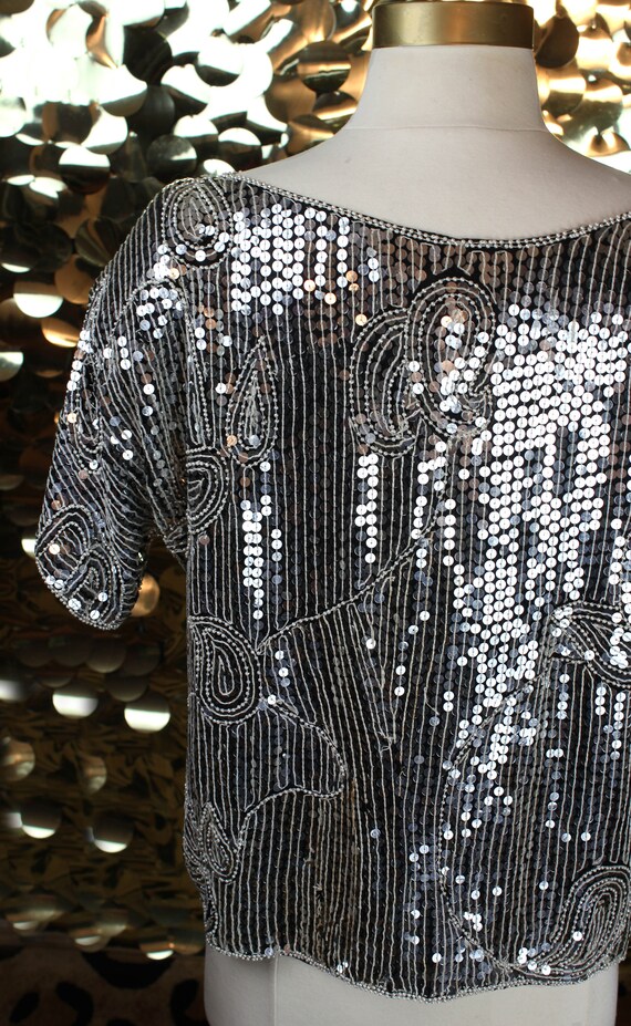 ILLUMINATING 70s 80s Vintage JLB Silver Black Flo… - image 7