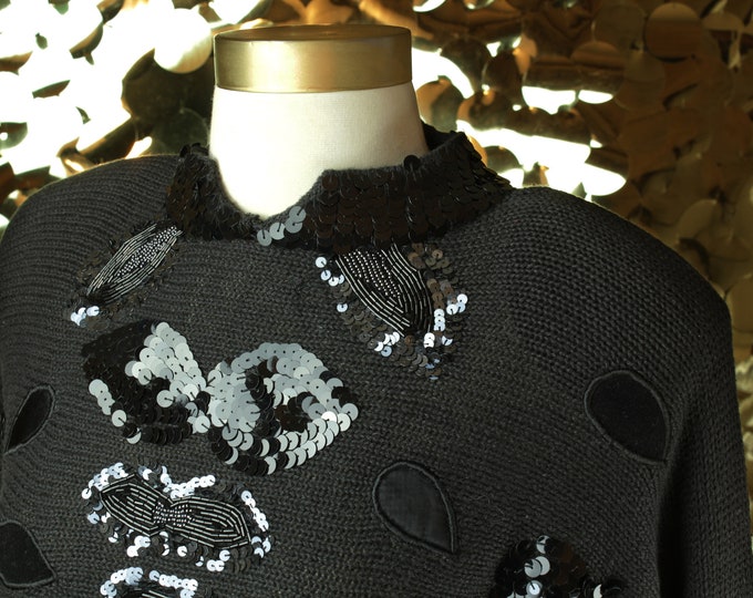 Bonnie & Bill By Holly Black Sequin Sweater