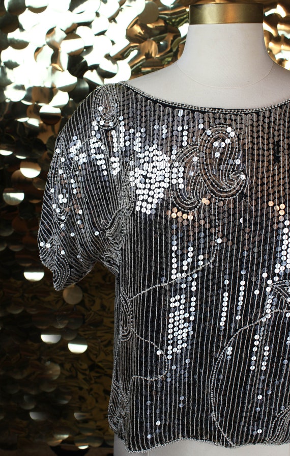 ILLUMINATING 70s 80s Vintage JLB Silver Black Flo… - image 5