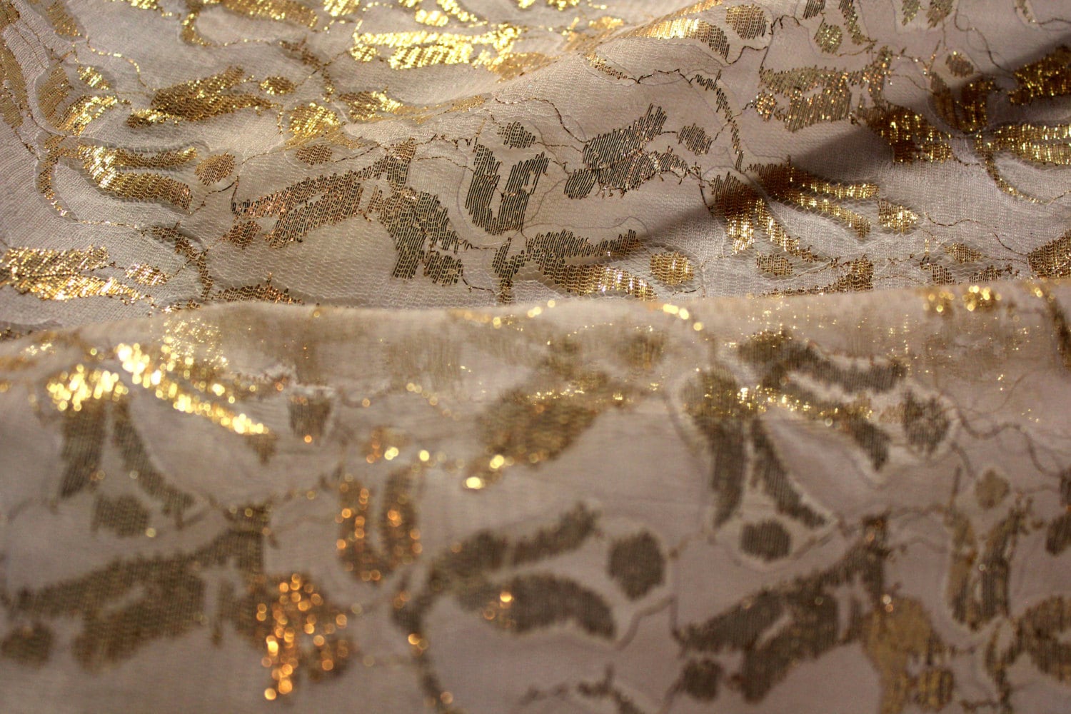 white lace and gold gele