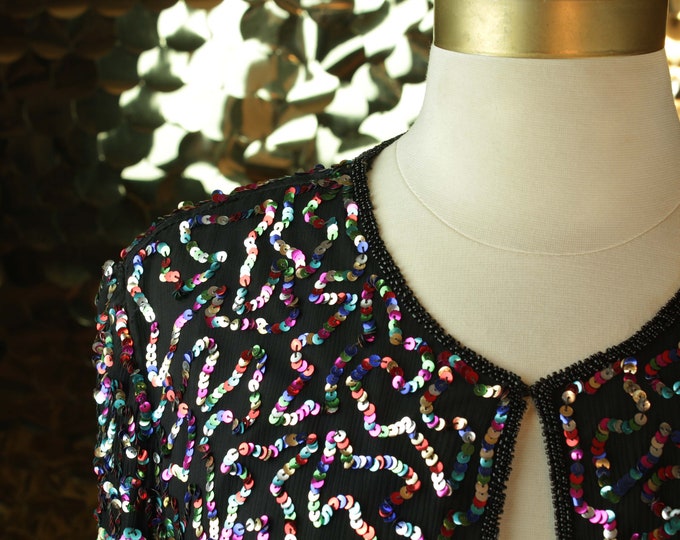 Vintage Rainbow Sequinned Confetti Jacket