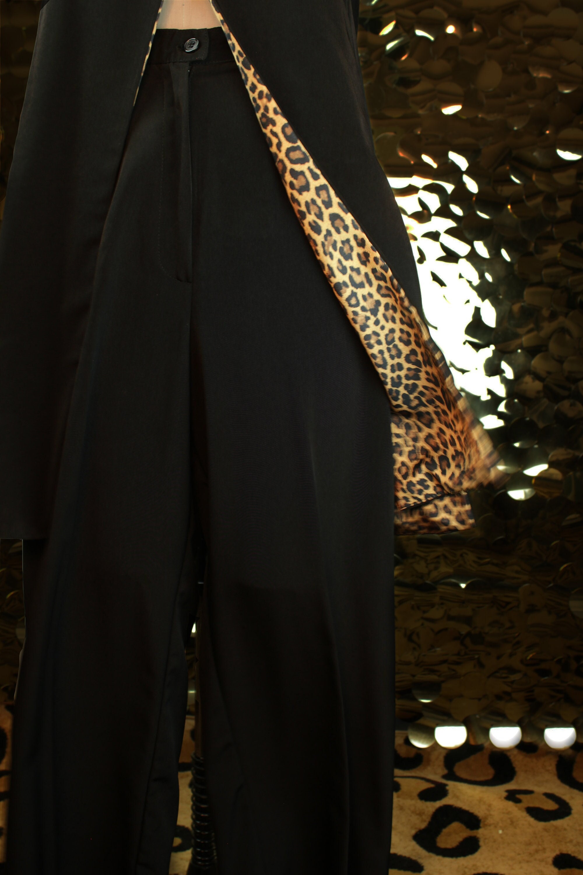 Lew Magram Black Halter Top Pant Matching Set