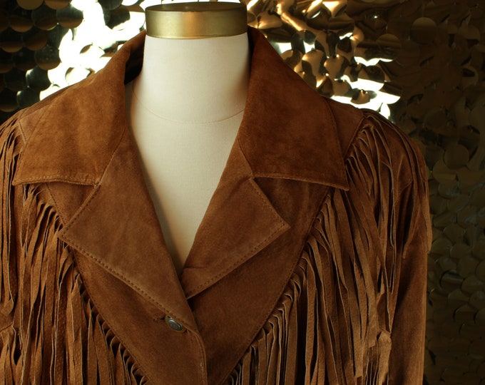 Brown Global Identity Suede Fringe Jacket