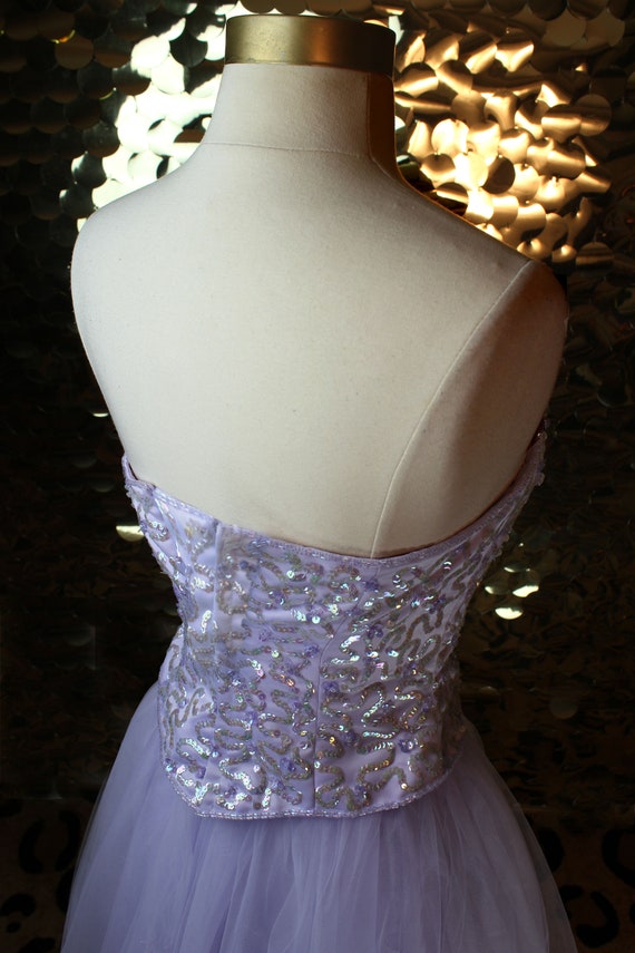 LUSH 00s Vintage Alyce Designs Lilac Sequin Corse… - image 8