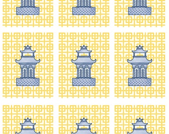 Gift tags, chinoiserie tags, digital tags, gift cards, note cards