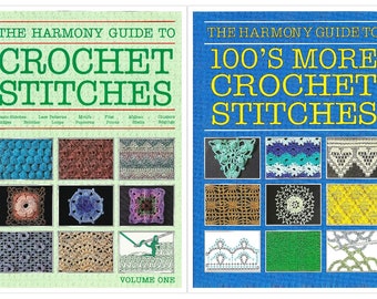 2 BOOKS: Harmony Guide to Crochet Stitches plus 100's More Crochet Stitches - FREE SHIPPING