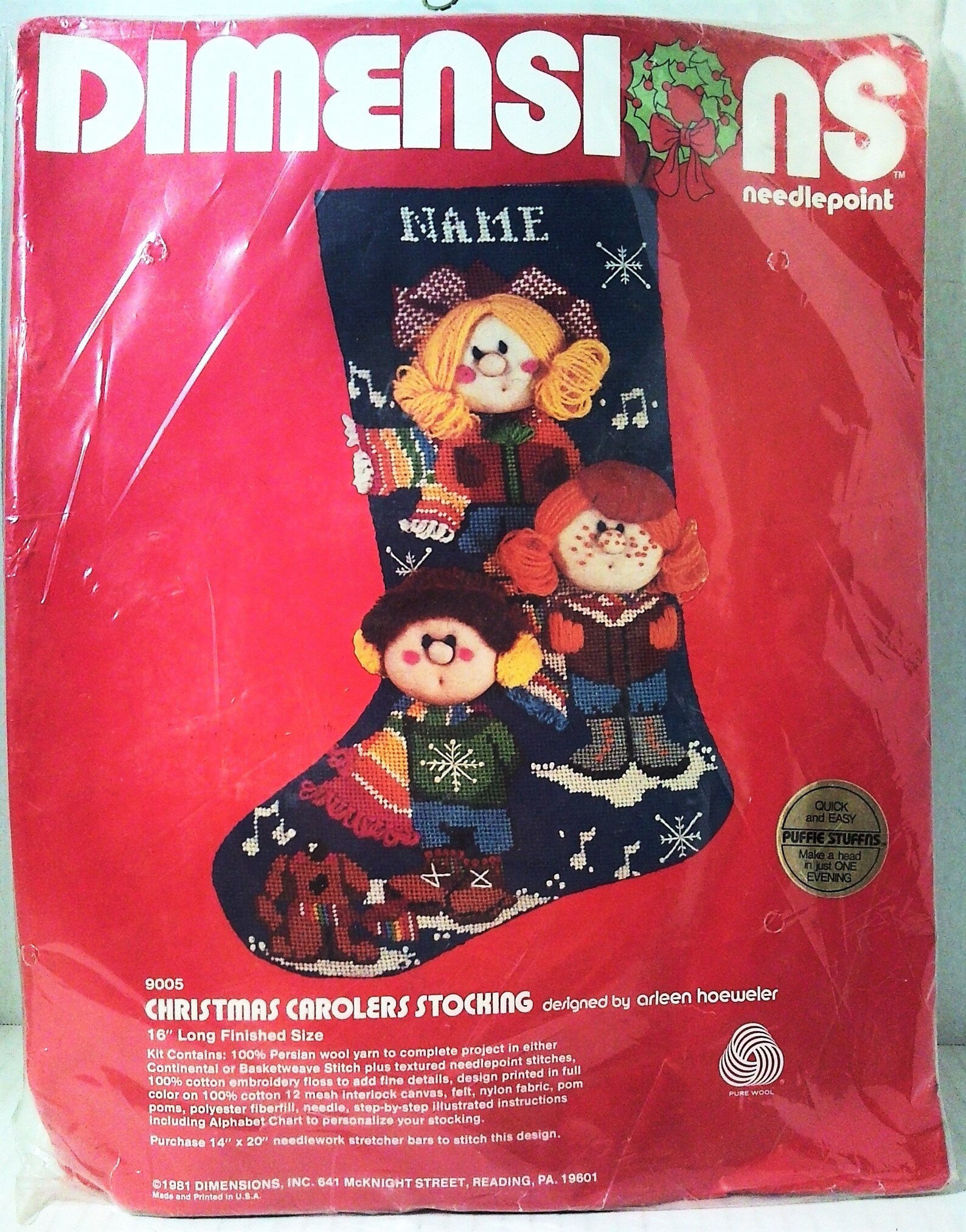 Dimensions Needlepoint Stocking Kit Christmas Carolers Etsy