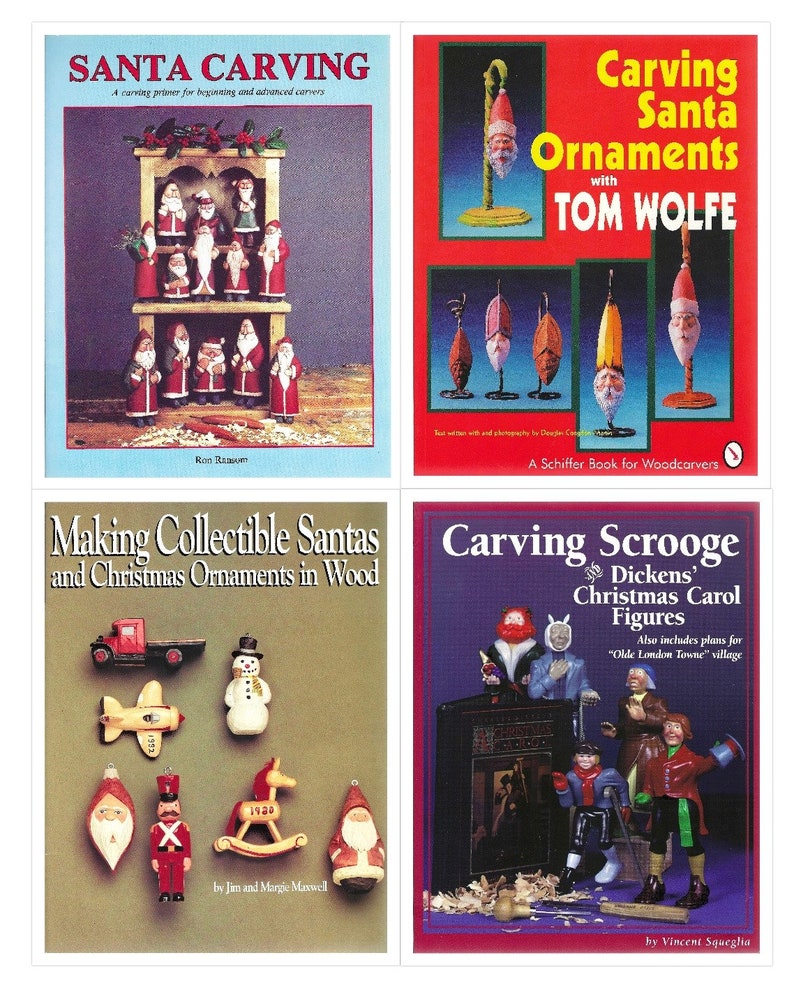 4 Christmas Wood Carving Books Carving Santa Ornaments With Tom Wolfe