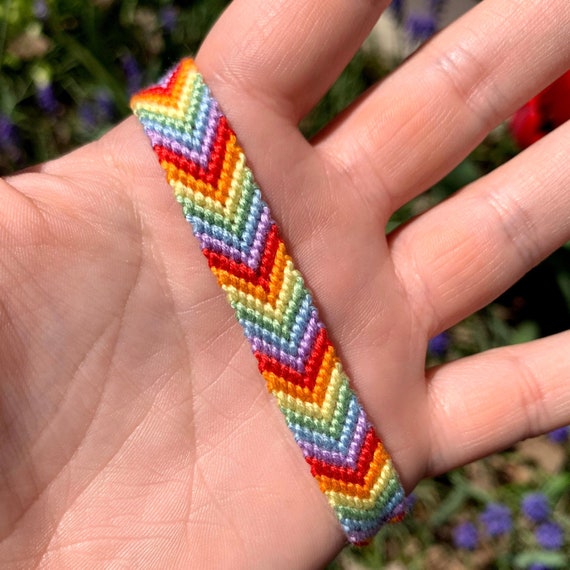 Rainbow chevron friendship bracelet new arrivals