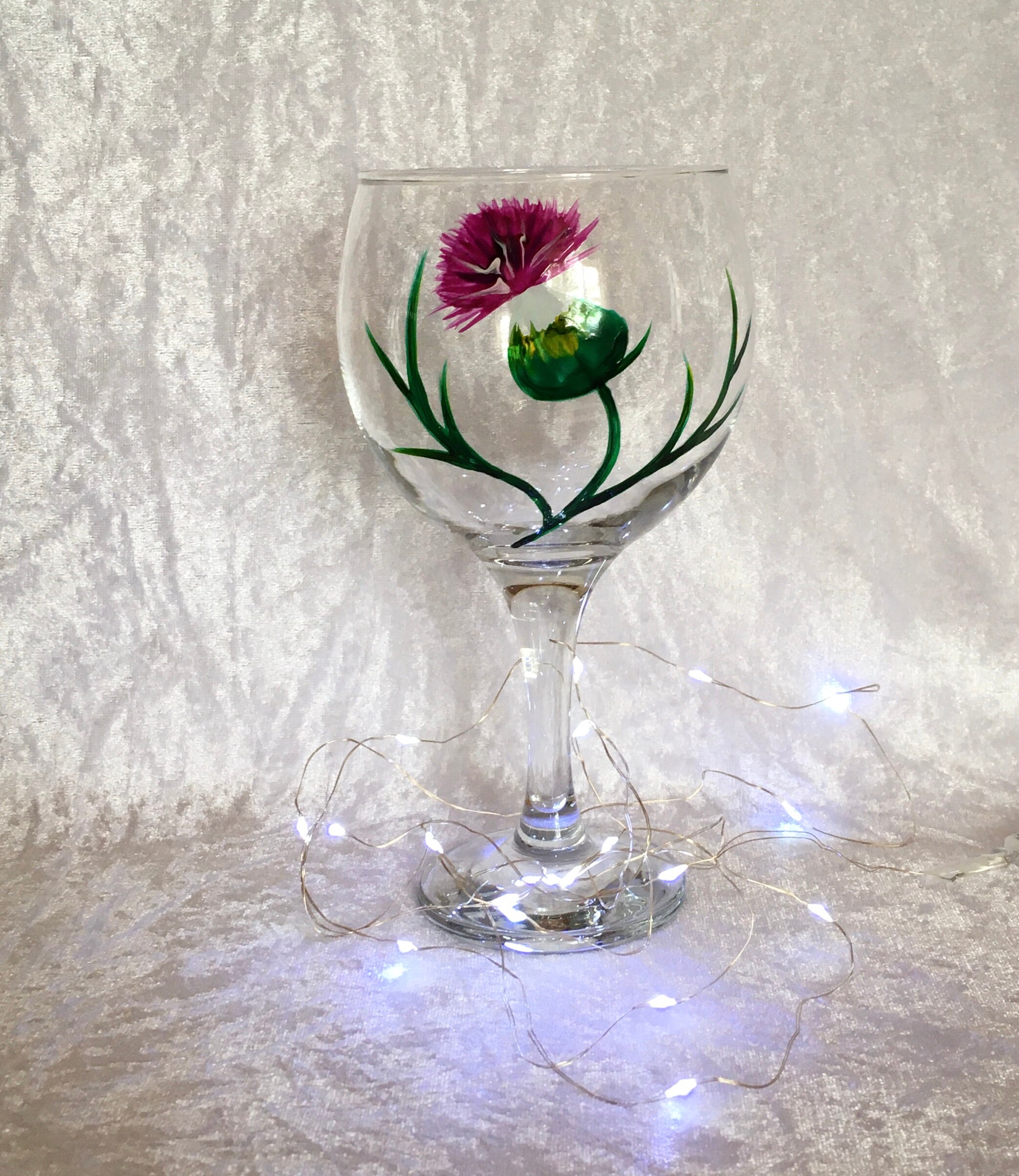 Gin Glass Hand Painted in Scotland With My Unique Thistle Etsy UK