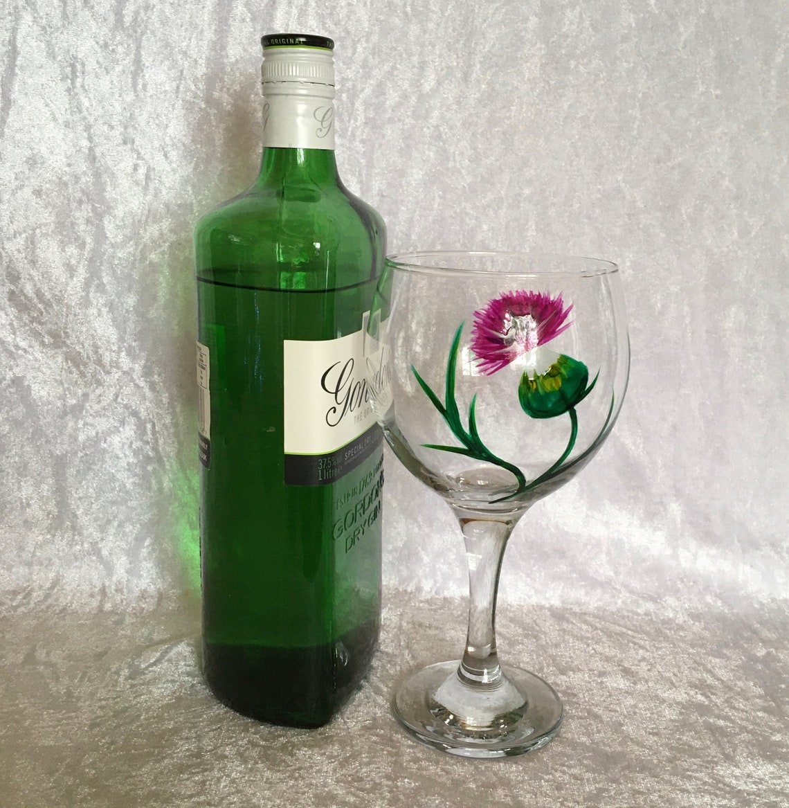 Gin Glass Hand Painted in Scotland With My Unique Thistle Etsy UK