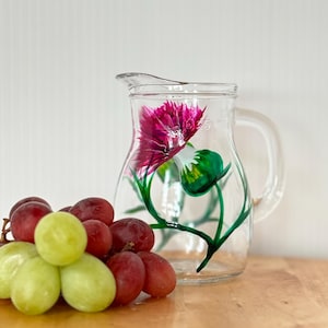 0.25ltr whisky or water glass jug, hand painted in Scotland with my unique thistle design, Scottish, Outlander, gift.