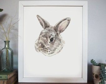 Hand Painted Custom Personalised Rabbit Portrait