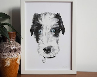 Hand Painted Personalised Dog Portrait